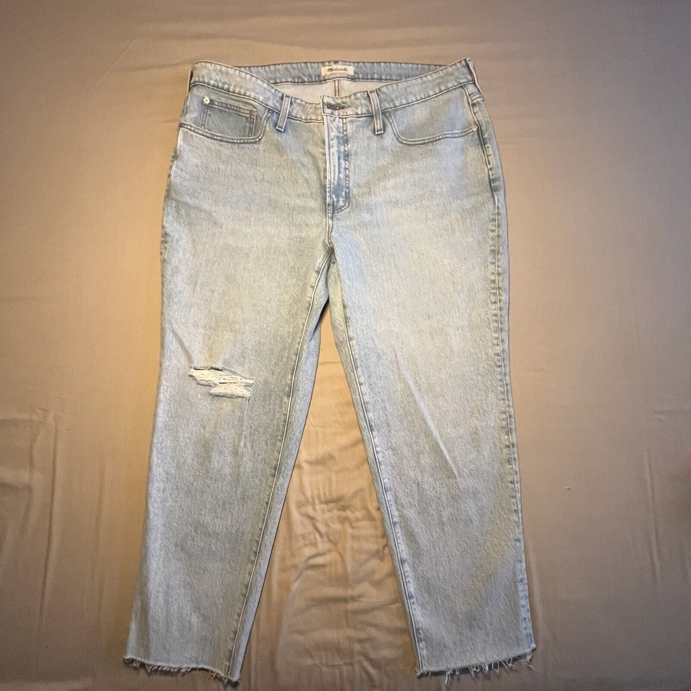 Madewell Jeans Women's Size 16W The Perfect Vintage Crop Light Wash Distressed